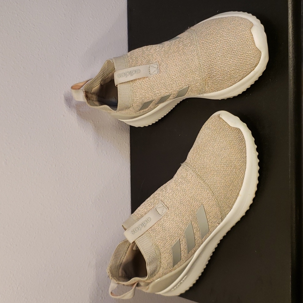 Adidas Women Running Shoes Cloudfoam Knit Slip On No Laces